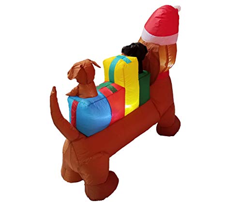 4 Foot Long Lighted Christmas Inflatable Three Dogs Puppies With Multicolor Gift Boxes Led Lights Outdoor Indoor Holiday Blow Up Lawn Inflatables Home Family Party Decor Yard Decoration #TOP5