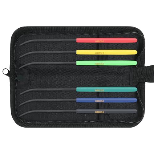 Leriton Set of 6 Hardness Tester Checker File 7.1 inch HRC40-HRC65 Hardness Tester File Set kit Suitable for Industrial Applications Rough Estimation of Metal Rigidity with an Oxford cloth Storage Bag