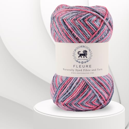Image of Nestnhaven Acrowools Fleure Hand Knitting and Crochet Yarn. Pack of 1 Ball - 100gms. Shade no - NNHF (Multicolor15) | (900 Gm)