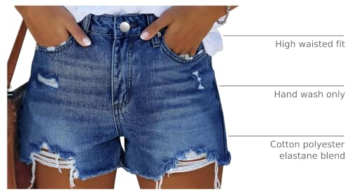 Image of MODARANI Denim Shorts for Women Distressed Jean Shorts Ripped Summer Hot Short