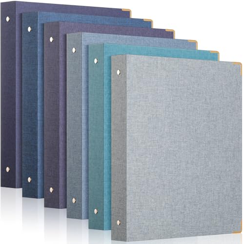 Fulmoon 6 Pcs Aesthetic 3 Ring Binders with Linen Cover 1 Inch Round Rings Binder with Inner Pocket 8.5 x 11 Binder Fits Letter Sized Durable for School Office and HomeDark Gray product thumbnail 14