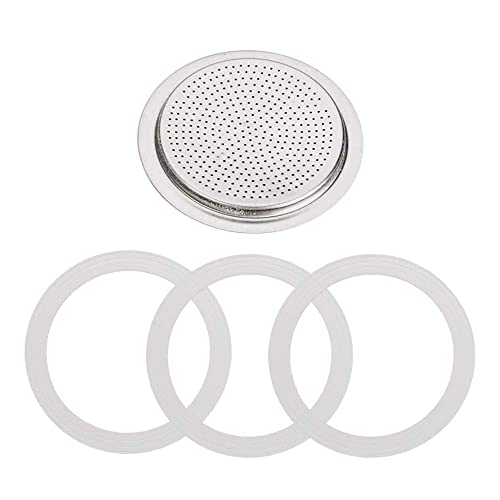 EUROXANTY Joints et Filtre de Rechange pour Cafetière | Filtre en Acier inoxydable et Joints en | Kit de Réparation pour des Cafetières italiennes | Ø 75 mm / 9 Tasses Cover