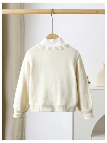 GORGLITTER Girl's Cute Cardigan 3D Floral Colorful Button Down Long Sleeve Knitted Sweater Fall Tops2