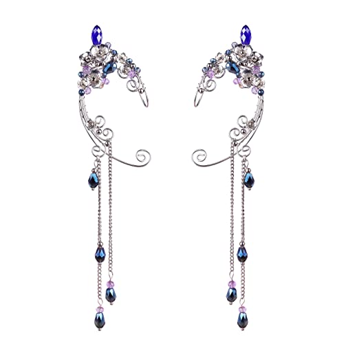 Elf Ear Cuffs, OwMell Handcraft Silver Pointed Fai...
