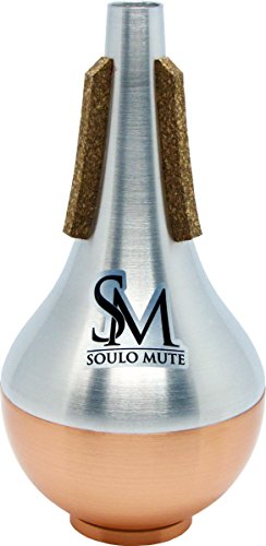 Soulo Mute SM6525 - Mudo recto para trompeta, parte inferior de cobre, 7 x 9,5 x 9,5 cm