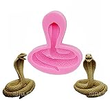 3D Cobras Snake Shape Keychain Silicone Mold for DIY Resin Bag Tag Wax Pendant Plaster Polymer Luggage Crystal Necklace Candy Desserts Craft Earrings Epoxy Crafting Mold Trinket Decoration