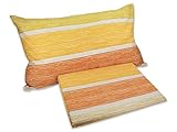 tata home completo letto cotone e microfibra set lenzuola artemis misura letto 2 piazze matrimoniale dis. 6 fasce arancio