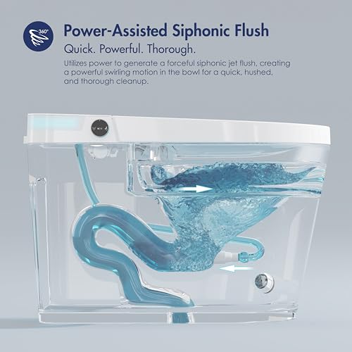 Image of Eridanus One Piece Smart Bidet Toilet, Wash & Dry, Foot Sensor Flush