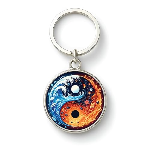 Image of MG | Protective Evil Eye /Spiritual Symbols /Om /Motivational Keychains | Double-Sided Metal Key Ring | Good Luck and devine Charm for Car, Bike, Home & Office