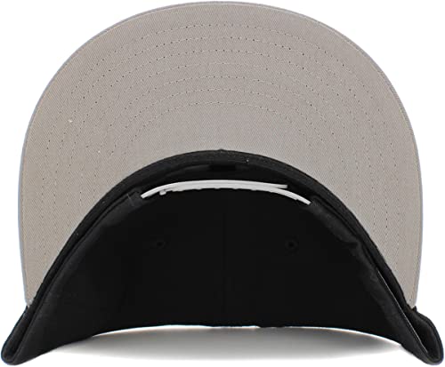 Image of KBETHOS Classic Snapback Hat Blank Cap Underbrim Cotton Wool Blend Flat Visor Adjustable Unisex