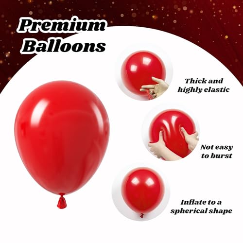 Image of 12inch Red Black and Gold Balloons with Red Black Gold Confetti Balloons