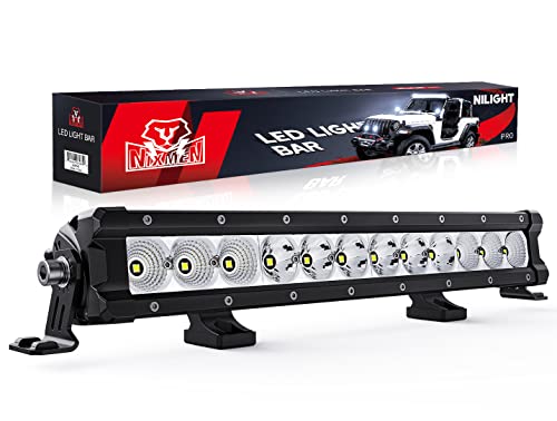 Nilight LED Light Bar 16 Inch 60W Flood Spot Combo Beam 7200LM v Offroad Single Row Slim LED Driving Lighting for Pickup Truck SUV ATV UTV Boat Jeep