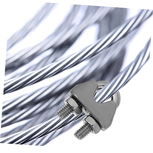 Gatuida 10 Pcs Mandril de cabo de aço braçadeira de corda de fio de metal braçadeira de laço de cord
