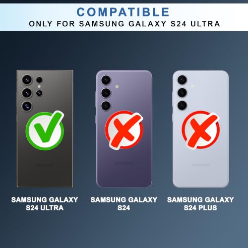 Image of CEDO Magnetic Cover for Samsung Galaxy S24 Ultra | Compatible with MagSafe Wireless Charging | Matte Black Case Designed with Magnetic Lock Shockproof Edge Protection Backcover (Translucent Black)