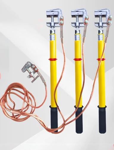 Kit de varilla de conexión a tierra con alambre de cobre suave, poste aislado para aplicación eléctrica de conexión a tierra al aire libre, configuración de cable