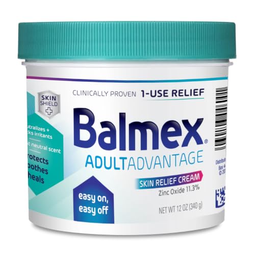 Balmex AdultAdvantage Skin Relief Cream, Adult Rash, and Bed Sores, 12 Oz