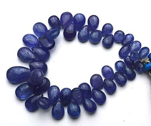 Tanzanite naturelle en perles poires lisses pour création joaillerie haut de gamme