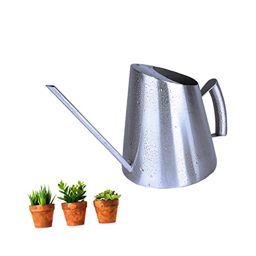ANDRESLAD Edelstahl Gießkanne Mit Langem Ausguss Gebürstet Für Zimmerpflanzen Und Sukkulenten Indoor Und Outdoor Pflanzbewässerung Robust Korrosionsbeständig Silber