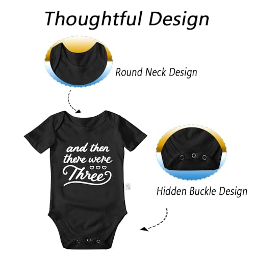 And Then There Were Three Pregnancy Announcement Infant Bodysuit for Grandparents, Cute Boys Girls Baby Outfits2