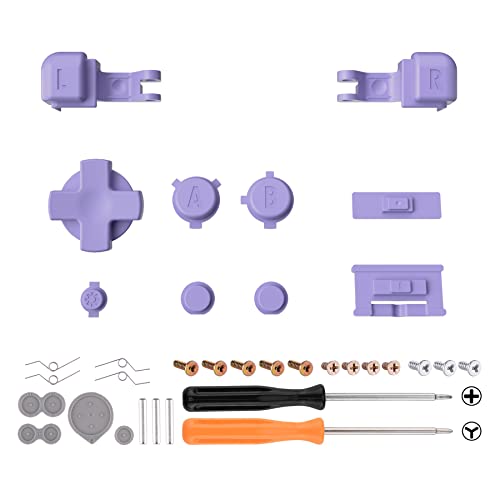 Image of eXtremeRate 16Bits Light Violet Custom Full Set Buttons for Gameboy Advance SP, Replacement A B L R Button Power On Off Volume Button D-pad Key for GBA SP Console - Console NOT Included