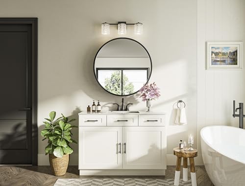 Keonjinn Botiquín redondo dorado con espejo, espejo montado en la pared, armario circular de baño de granja