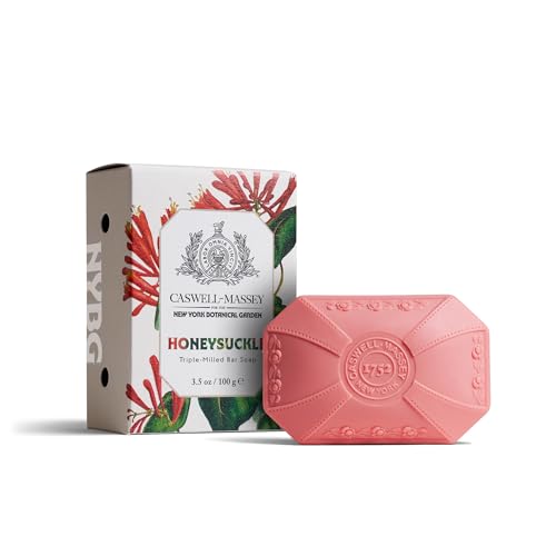 Image of Caswell-Massey Honeysuckle Natural Bar Soap for Women, Moisturizing Body Soap Bar for All Skin Types, Made with Essential Oils & Plant-Based Formula for Soft Skin, 3.5 oz