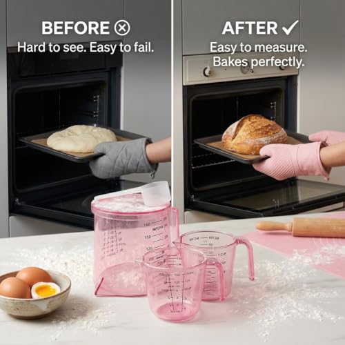 Set de 4 vasos medidores plásticos para cocina miniatura 6