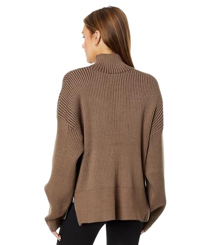 Varley Mayfair Mock Neck Knit Shiitake Marl XS2