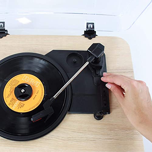 PRIXTON Marconi Tourne-disque vinyle Vintage, Lecteur de Musique Bluetooth USB et TF Reconditionné - Les Beatles, Paul McCartney, John Lennon, RIngo Starr, George Harrison PRIXTON Marconi Tourne-disque vinyle Vintage, Lecteur de Musique Bluetooth USB et TF Reconditionné – Image 4
