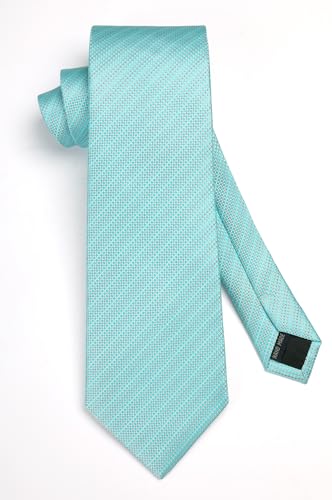 Image of HISDERN Mens Ties Solid Color Tie and Pocket Square Set Classic Woven Formal Neckties & Handkerchief Wedding Party