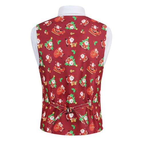 yolsun Mens Christmas Vest Snowflake Tree Graphic Snowman 3D-Print Festival Party Gifts2