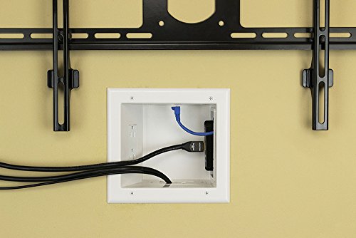 Data Comm Electronics 45-0061-Wh Recessed Av/Hdmi Cable With Expandable Media Box And Duplex Surge Receptacle, White #TOP2