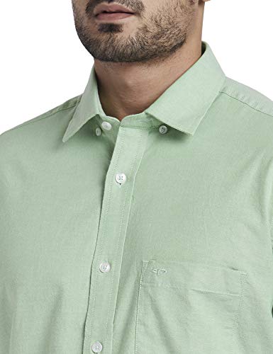 Image of COLOR PLUS Men's Solid Tailored Fit Shirt (CMSS26987-N4 Medium Green