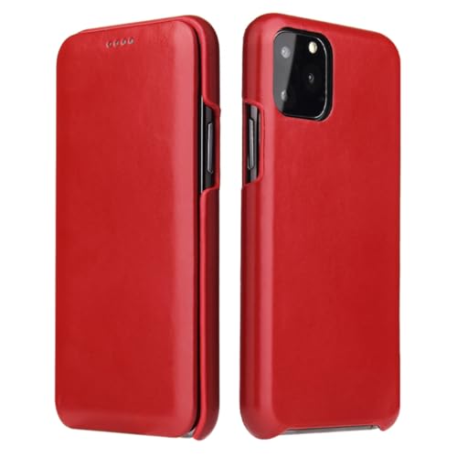 Étui pour iPhone 16 rouge housse cuir aimantée compatible modèles 15 12 11 X 8