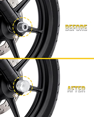 Anonemoto Chrome Front Axle Nut Covers, Front Axle Caps Compatible With Harley Davidson 2002-2023 Vrsc Softail Dyna Super Glide Sportster Xl 883 1200 Road King Electra Glide Street Glide Xg #TOP1