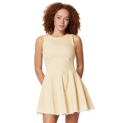 Image of Amazon Essentials Women's Fit & Flare Denim Mini Dress
