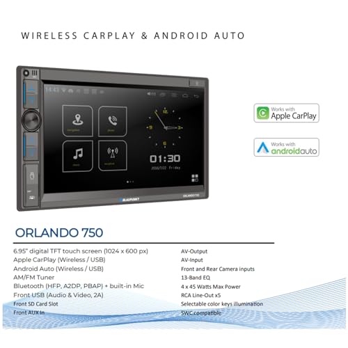 Blaupunkt Orlando 750 6.9" Pantalla táctil Bluetooth Auto miniatura 5