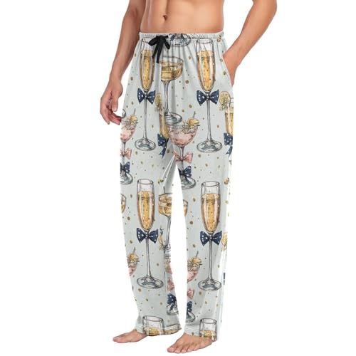 Mens Pajama Bottoms with Pockets Super Soft Wide Leg Sleep Lounge