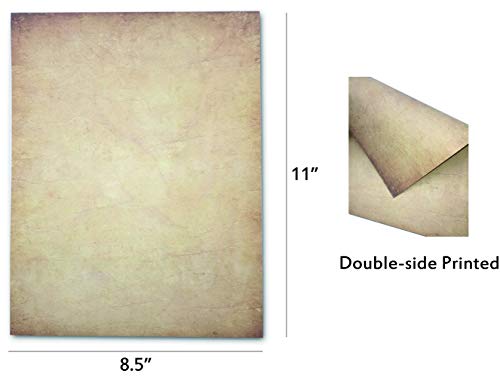 image for KiDEPOCH 60 Pack Antique Stationery Paper - Old Fashion Aged Classic V