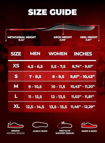 Image of Running & Sport Insoles for Men & Women - Athletic Sneaker Inserts | Shock Absorption, Energy Return, Cushioned, Basketball, Walking, Hiking, Tennis, Cleats, Gym Training, Arch Support