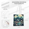 MXZERFKGLA Tote Bag Reusable Shopping Bags Cabin in the Forest Tote Bag Grocery Bags Casual Shoulder Handbag #3