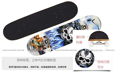 Sefulim 31 x 8 Pollici Skateboard Completo 7 Strati Acero Canadese Double Kick Deck concavo Skateboard per Ragazzi Ragazze Adolescenti Adulti Principianti Sefulim 31 x 8 Pollici Skateboard Completo 7 Strati Acero Canadese Double Kick Deck concavo Skateboard per Ragazzi Ragazze Adolescenti Adulti Principianti