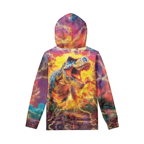 Image of WELLFLYHOM Boys Hooded Sweatshirts Hoodie Pullover Cool Graphic Crewneck Blouses Size 6-16