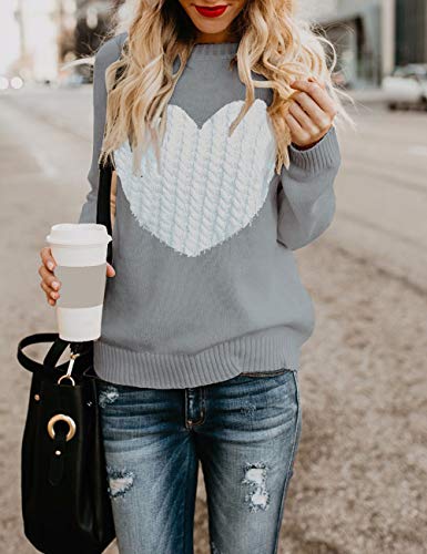 Alsol Lamesa Sweaters for Women Long Sleeve Heart Sweaters Soft Womens Sweaters Crewneck Pullover Sweaters for Women - Image 3