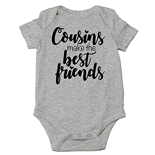 CBTwear Cousins Make the Best Friends Baby Bodysuit Cute Boy Girl Newborn Clothes Unisex Comfy Humor (6 Months, Heather Grey)