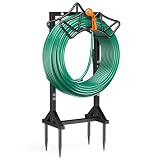 Garden Hose Holder with 2 Tool Hooks Heavy-Duty Water Hose Reel Rustproof