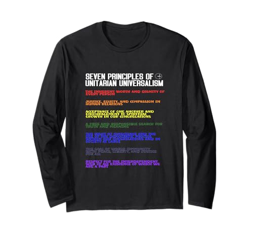 Unitarian Universalism Seven Principles Flaming Chalice Long Sleeve T-Shirt