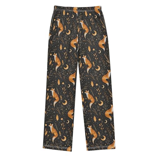 Fox and Astrology Moon 1 Long Pajama Pants Bottoms Soft Sleepwear with Pockets