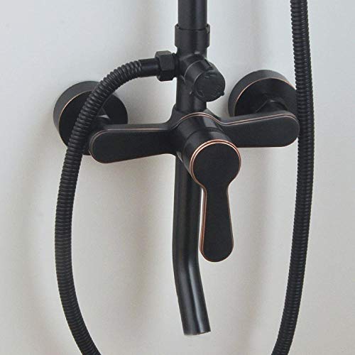 Mitigeur de baignoire en laiton bronze noir avec douche de tête