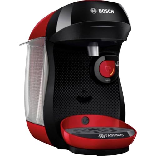Bosch Tassimo Happy Friendly Multi-Drink Coffee Machine, TAS103E, 70+ Hot Beverages, OneTouch, Coffee Pod Maker, Intellibrew, Red